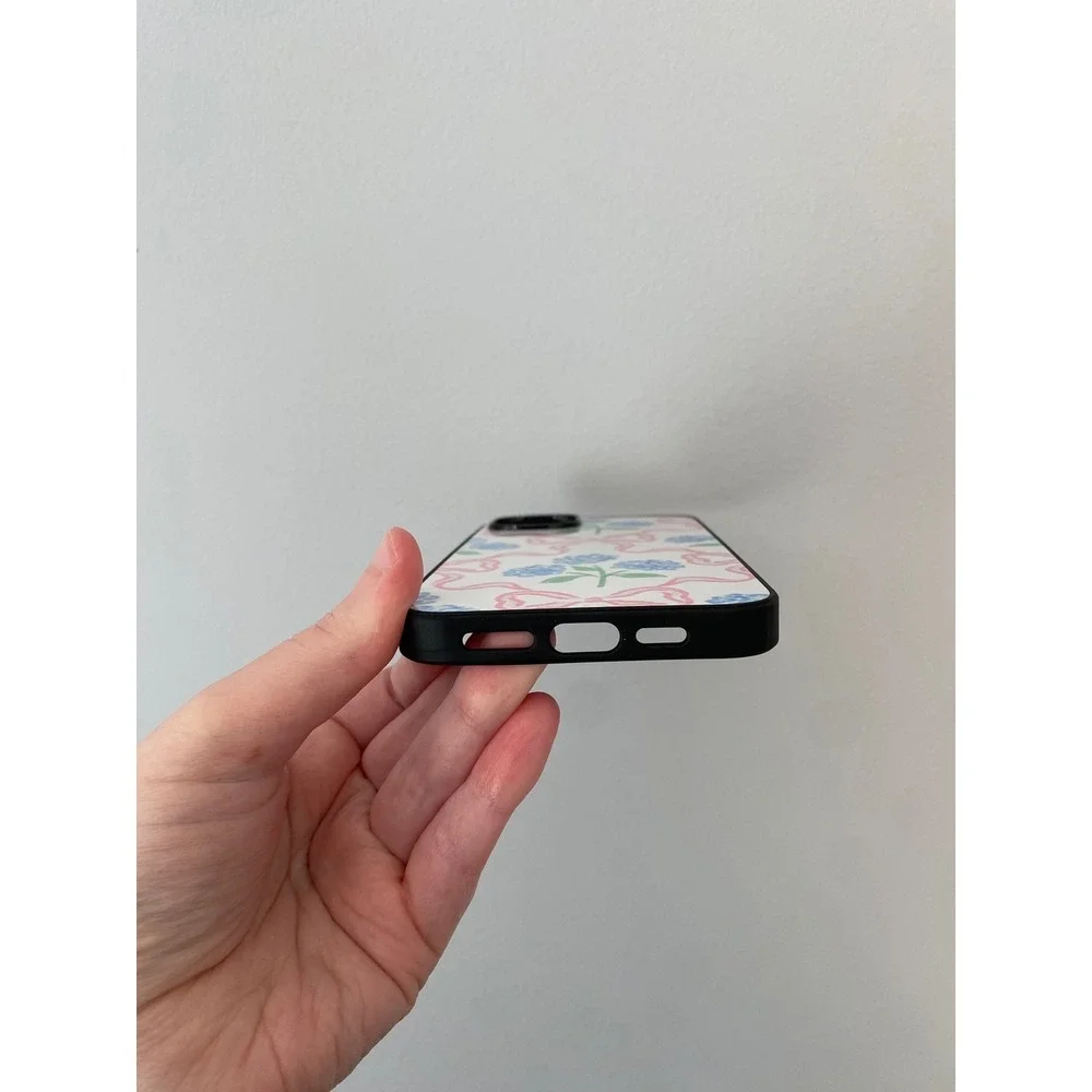 Unbranded iPhone 15 Plus Case One Size White Blue Floral Pink Bow Coquette